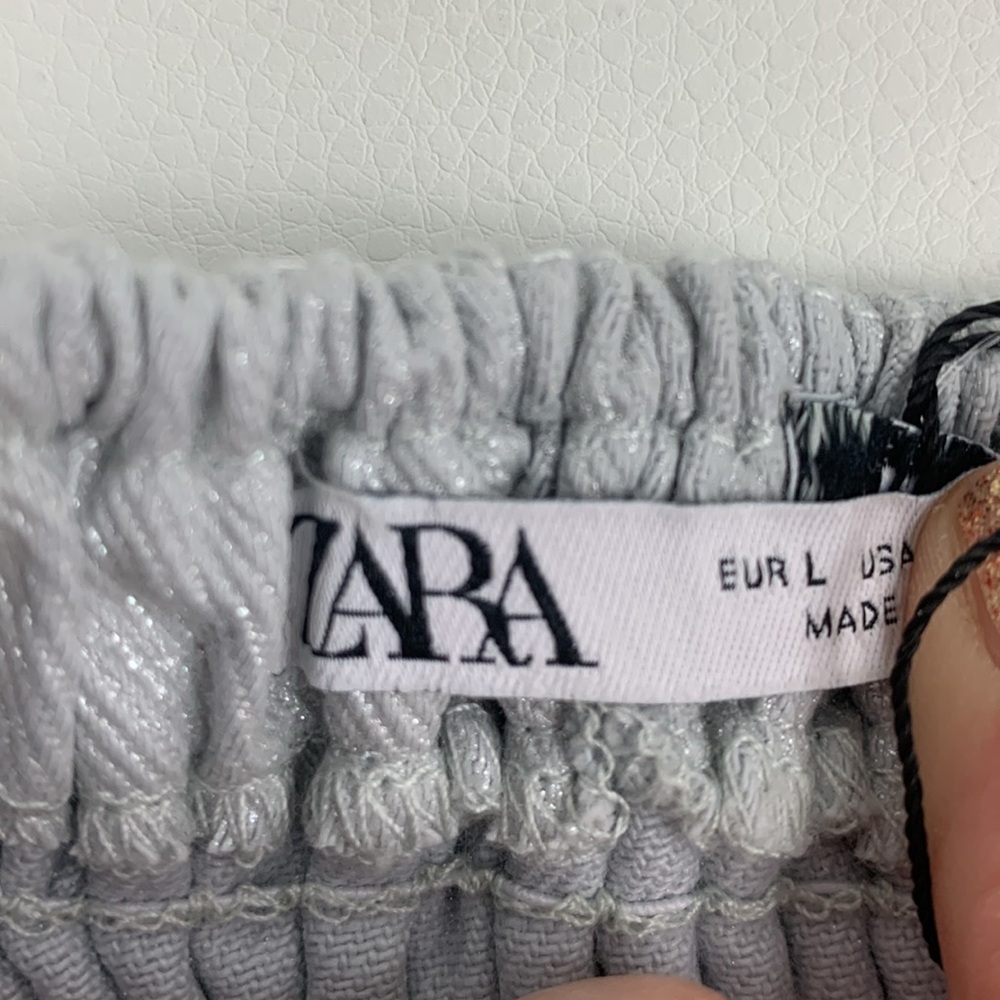 Zara Silver Metallic Button-Front Sleeveless Top … - image 4